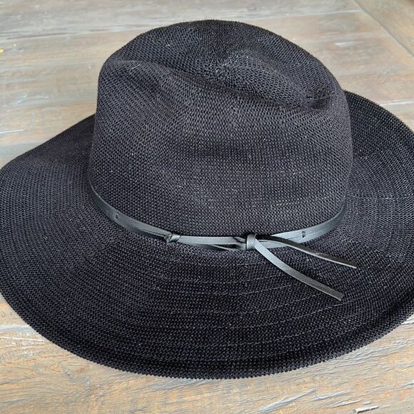 Anthropologie x Wyeth Classic Black Nubby Fedora Hat - Picture 5 of 9